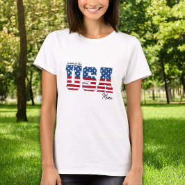 Tillverkad i USA American Flagga Patriotic 4:e jul T Shirt
