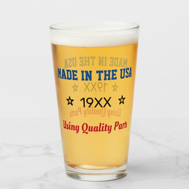 Tillverkad i USA Anpassningsbar Birth Year Glass K Glaskopp (Baksida fylld)