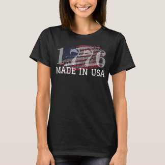 Tillverkad i USA flagga 1776 Independence day Patr T Shirt