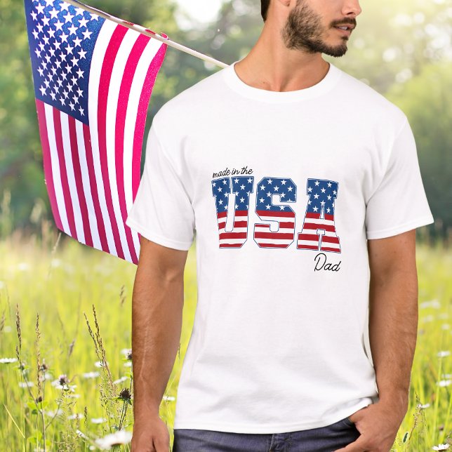 Tillverkad i USA flagga Patriotic 4 juli T Shirt (Skapare uppladdad)