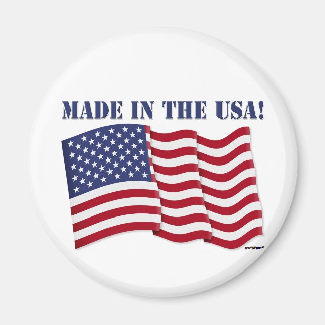 TILLVERKAD I USA! MAGNET (Framsidan)