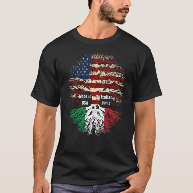 Tillverkad i USA med italienska delar T Shirt (Framsida)