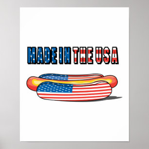 Tillverkad i USA Patriotic Hett Hund Poster