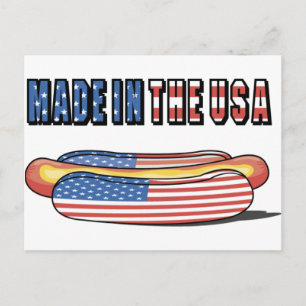 Tillverkad i USA Patriotic Hett Hund Vykort