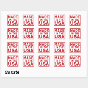 Tillverkad i USA Red Square Sticker Fyrkantigt Klistermärke