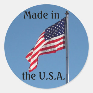 Tillverkad i USA Runt Klistermärke