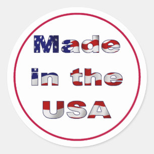 Tillverkad i USA Sticker Runt Klistermärke