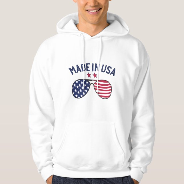 Tillverkad i USA United Stater US Flagga Sunglasse Hoodie (Framsida)