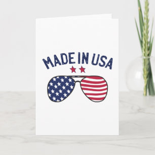 Tillverkad i USA United Stater US Flagga Sunglasse Kort