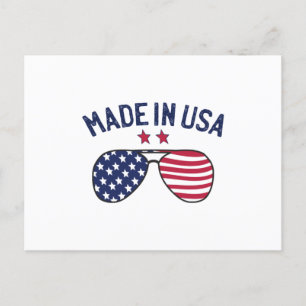 Tillverkad i USA United Stater US Flagga Sunglasse Vykort