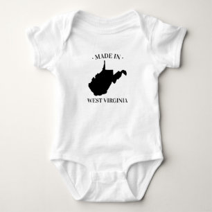 Tillverkad i Väster Virginia WV Baby Bodykostym T Shirt