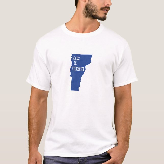 Tillverkad i Vermont Shaped Blue Vermonter Birth S T Shirt (Framsida)