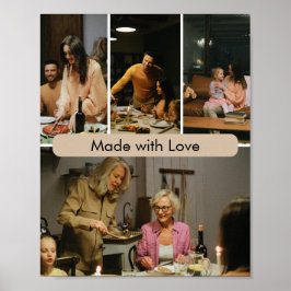 Tillverkad med Kärlek Anpassad Familjefotoaffisch Poster