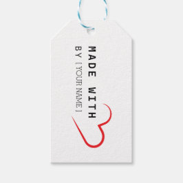 Tillverkad med kärlek av [Ditt Namn] – Personlig p Presentetikett