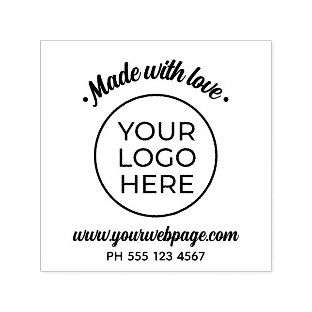 Tillverkad med Kärlek Business Logotyp Självfärgande Stämpel (Design)