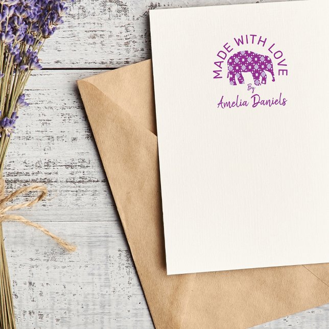 Tillverkad med Kärlek cute Elephant Stämpel (Skapare uppladdad)