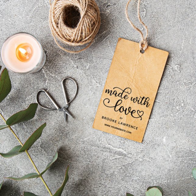 Tillverkad med Kärlek Cute Heart-skript Stämpel (Skapare uppladdad)