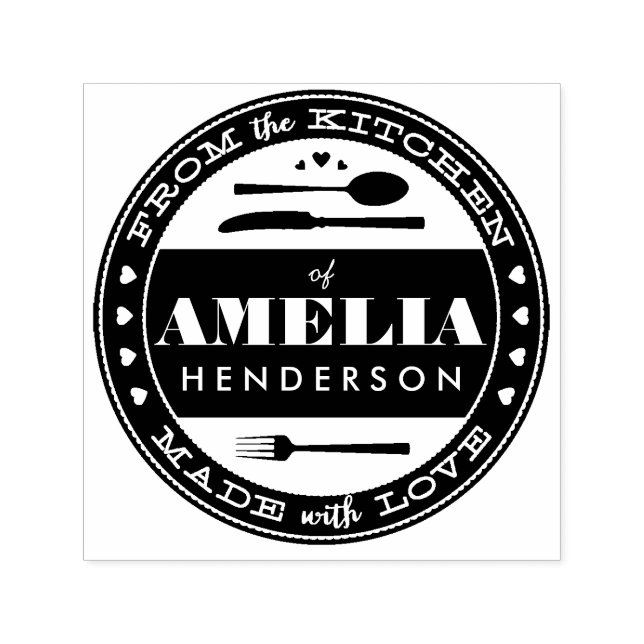 Tillverkad med Kärlek Food Gift Personlig Bläck Fr Självfärgande Stämpel (Design)
