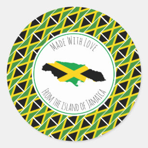 Tillverkad med Kärlek från JAMAICA FLAGGA Jamaican Runt Klistermärke