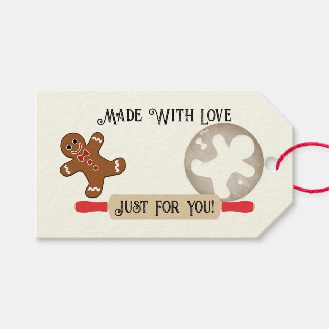 Tillverkad med Kärlek Gift-Märkre Rullande stift Presentetikett (Framsidan (Horisontell))