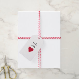 Tillverkad med Kärlek Heart Gift-Märkre Presentetikett