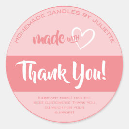 Tillverkad med Kärlek Heart-Tack etiketter Girly R