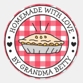 Tillverkad med kärlek, Hemlagade äppelpajsgåvor et Runt Klistermärke