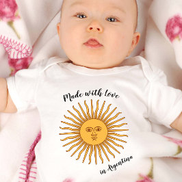 Tillverkad med Kärlek i Argentina / flagga, Sol de T Shirt