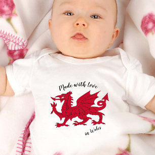Tillverkad med Kärlek i Wales/Welsh flagga T Shirt