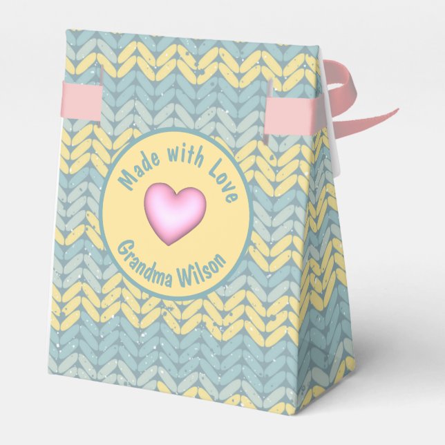 Tillverkad med Kärlek Knsigned Crochet Yarn Anpass Presentaskar (Baksidan Sidan)