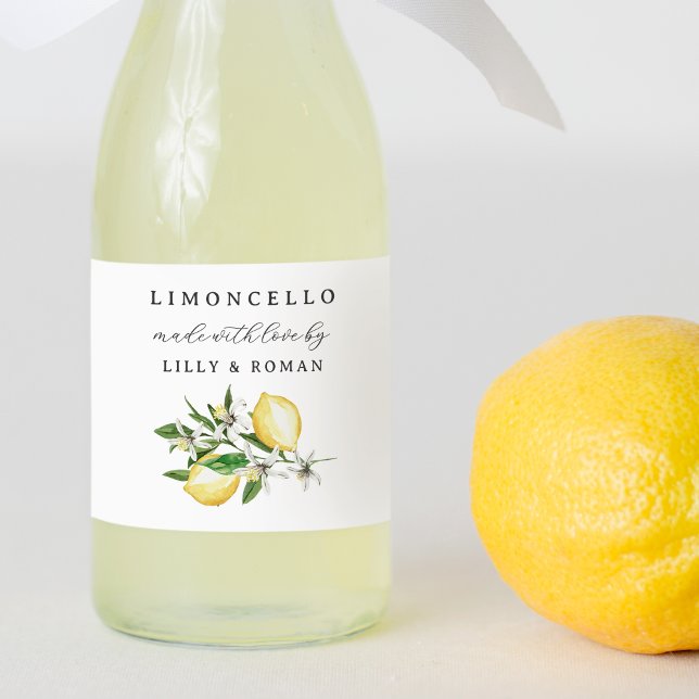 Tillverkad med Kärlek Limoncello Flaska-etikett Mat Etiketter (Skapare uppladdad)
