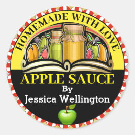 Tillverkad med Kärlek livsmedelsmärke Runt Klistermärke