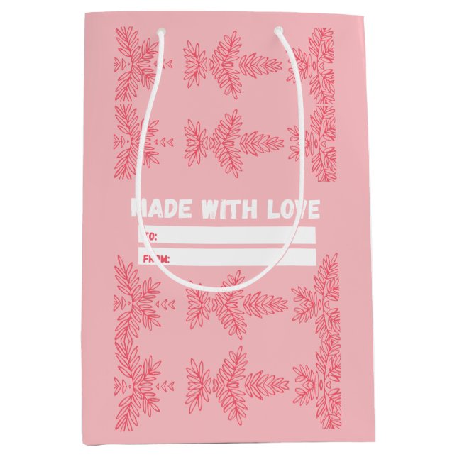 Tillverkad med Kärlek med persiko-blommigtens moti (Framsidan)