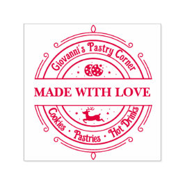 Tillverkad med kärlek Modern Retro Red Självfärgande Stämpel