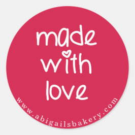 Tillverkad med kärlek - Personlig Anpassningsbar F Runt Klistermärke