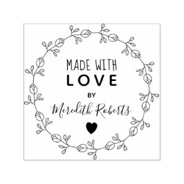 Tillverkad med Kärlek Personlig Blommigt andedräkt Självfärgande Stämpel