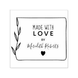 Tillverkad med Kärlek Personlig Botaniska Ram Självfärgande Stämpel