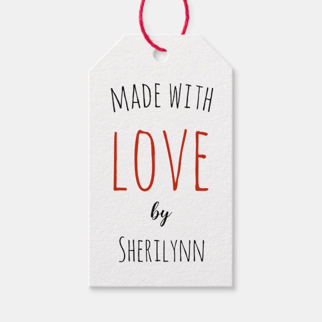 Tillverkad med Kärlek Personlig Kraft Presentetikett (Framsidan)