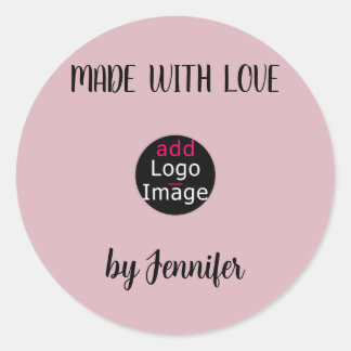 Tillverkad med Kärlek Professionell Anpassningsbar Runt Klistermärke