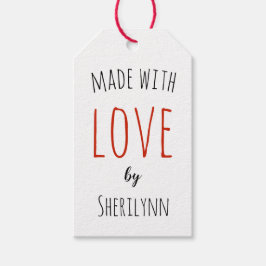 Tillverkad med Kärlek Red Presentetikett