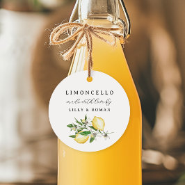Tillverkad med Kärlek Round Limoncello Gåvor Etiketter
