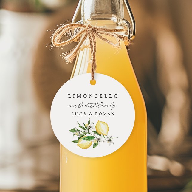 Tillverkad med Kärlek Round Limoncello Gåvor Etiketter (Skapare uppladdad)