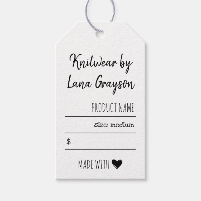 Tillverkad med Kärlek Social Media Pris Presentetikett (Framsidan)