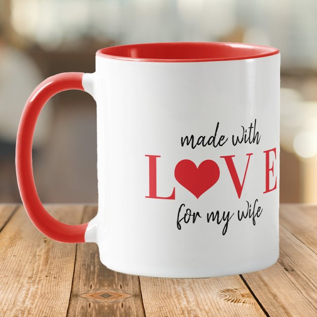 Tillverkad med kärlek till min fru typografi Alla  Mugg (Skapare uppladdad)