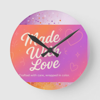 Tillverkad med Kärlek-väggklocka Rund Klocka