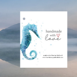Tillverkad med Kärlek | Vattenfärgssjöhäst Gåvor Etiketter