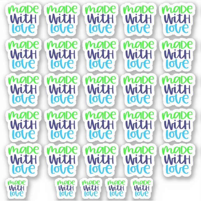 Tillverkad med Kärlek - vinylmärkning Klistermärken (Framsida)