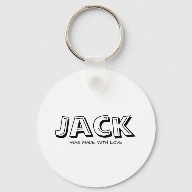 Tillverkad med kärlek vit nyckelring (Framsida)