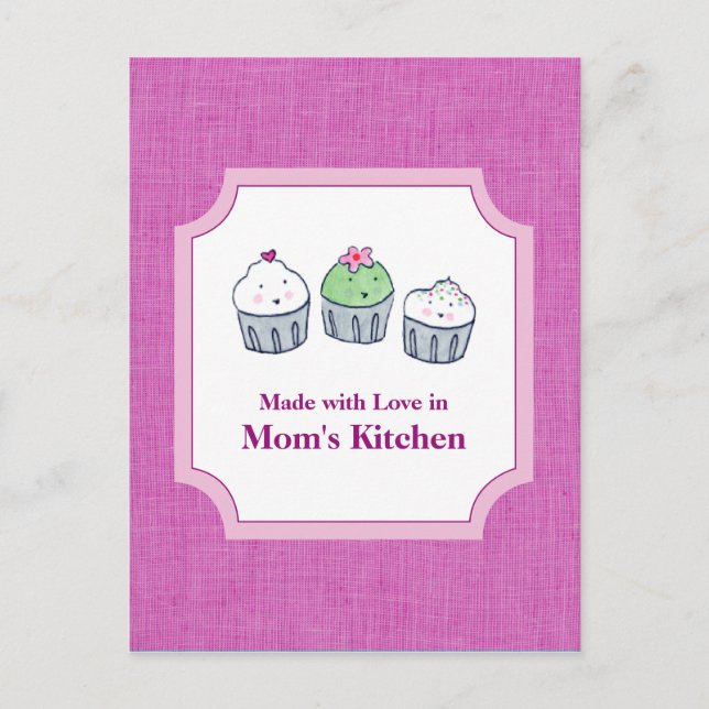 Tillverkad med kärlek vykort (Framsida)