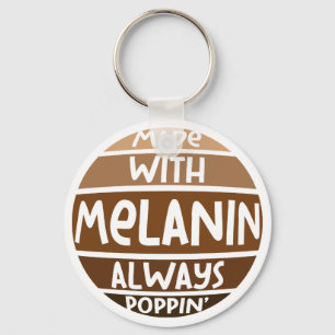 Tillverkad med Melanin Poppin Black Family Party Nyckelring